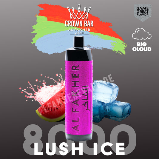 Al Fakher Crown Bar Vape 8000 Puffs Lush Ice Liquid