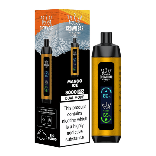 Al Fakher Crown Bar Vape 8000 Pro Dual Puffs Mango Ice Liquid