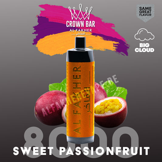Al Fakher Crown Bar Vape 8000 Sweet Passionfruit Liquid