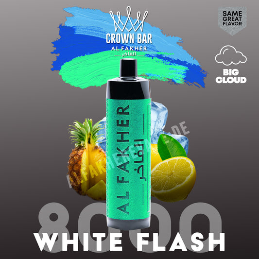Al Fakher Crown Bar Vape 8000 Puffs White Flash Liquid